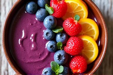 Ciotola di açai con frutta fresca